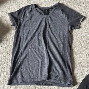 adidas Women's Heather Gray Short Sleeve Running Tee